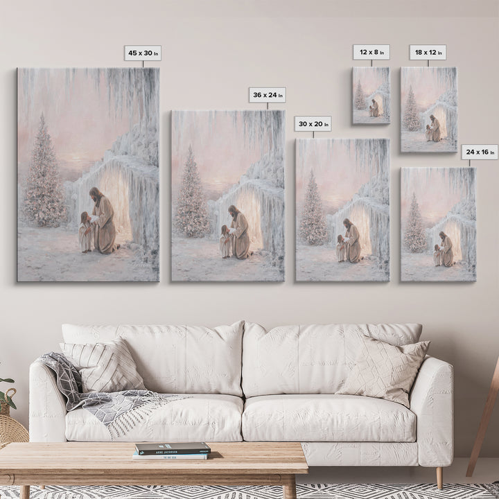 Heavenly Night Sky – Framed Canvas Print – Christian Christmas Art – Christian Art – Christian Art Canvas – Christian Wall Art – Jesus Pain