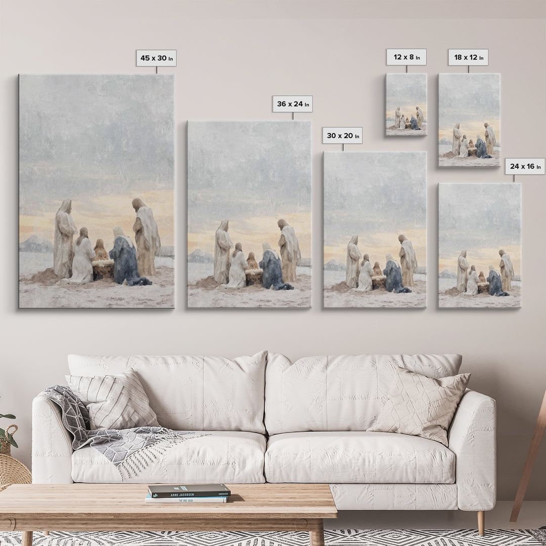 Dawn Of Adoration – Framed Canvas Print – Christian Art Canvas – Christian Art – Jesus Painting – Christian Christmas Art – Christian Wall