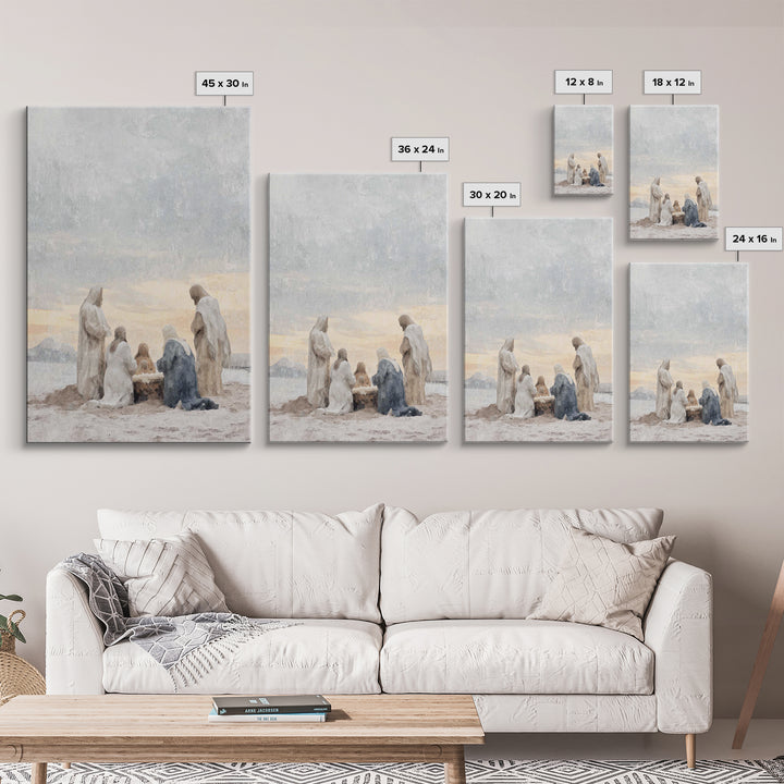 Dawn Of Adoration – Framed Canvas Print – Christian Art Canvas – Christian Art – Jesus Painting – Christian Christmas Art – Christian Wall