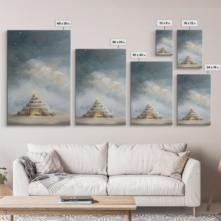Heaven’s Quiet Watch – Framed Canvas Print – Christian Art Canvas – Christian Wall Art – Jesus Painting – Christian Christmas Art – Christi