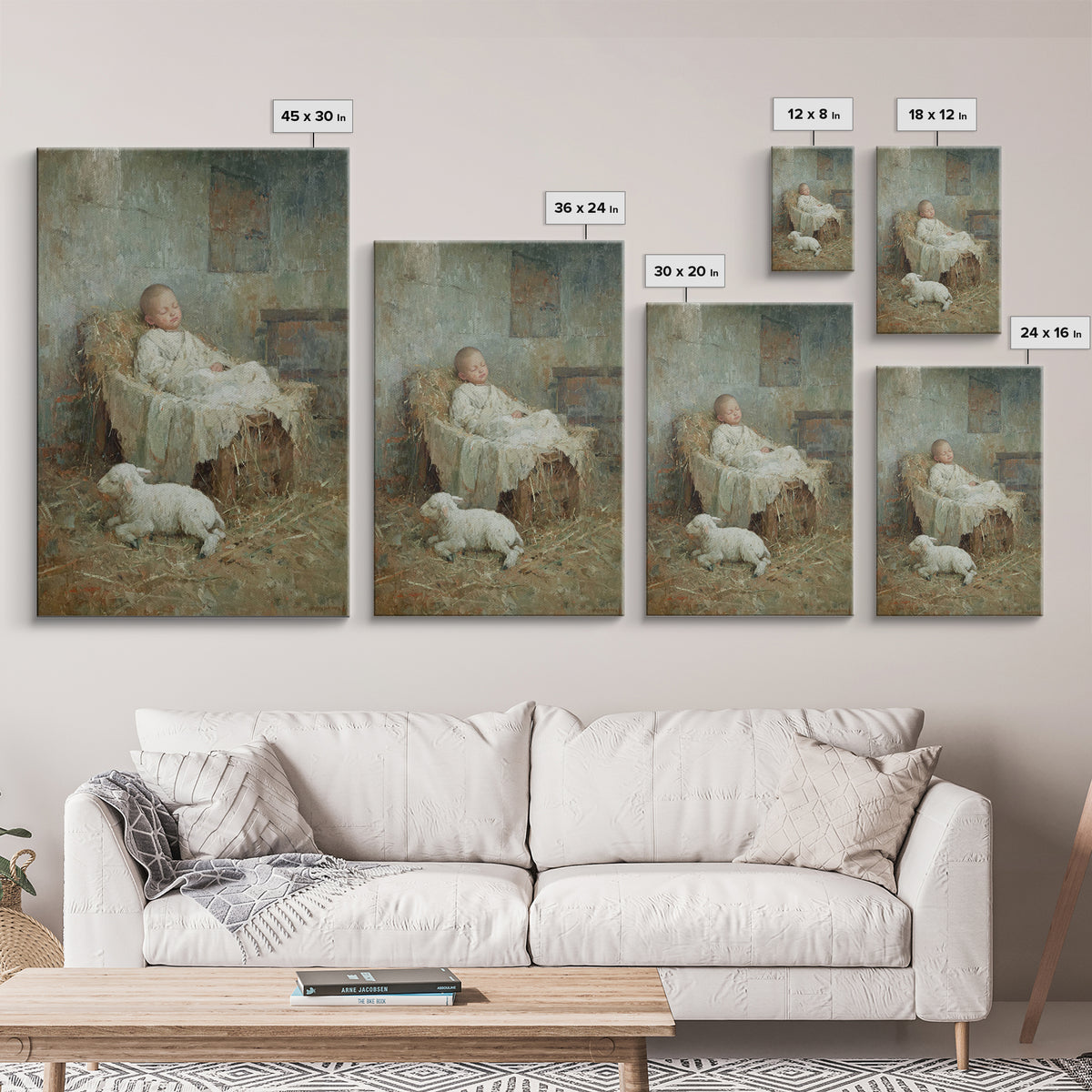 Humble Straw Rest – Framed Canvas Print – Christian Art Canvas – Christmas Wall Art – Jesus Painting – Vintage Christian Art – Christian De