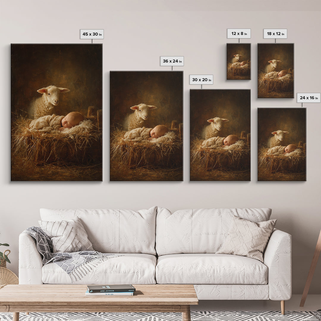Silent Night Watch – Framed Canvas Print – Christian Christmas Art – Christian Art Canvas – Jesus Painting – Christian Decor For Home – Chr