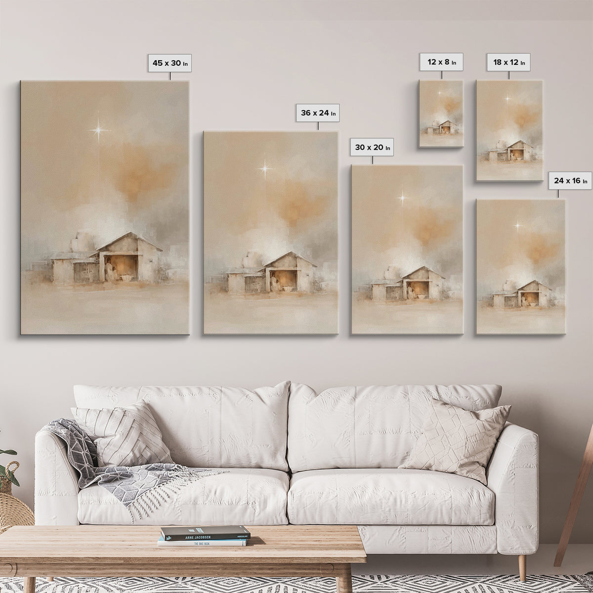 Bethlehem Quiet Light – Framed Canvas Print – Christian Wall Art – Christmas Canvas Wall Art – Christian Art Work – Jesus Christmas Art – C