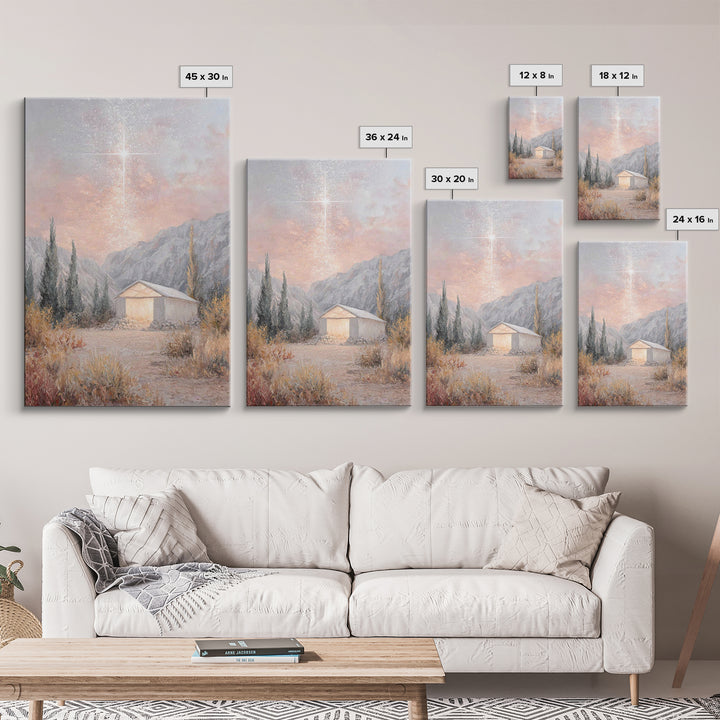 Blessed Shelter Star – Framed Canvas Print – Christian Art – Christmas Wall Art – Jesus Painting Canvas – Christian Christmas Art – Modern