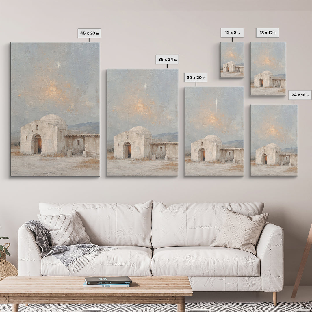 Star Over Bethlehem – Framed Canvas Print – Christmas Wall Art – Christian Art Canvas – Christian Christmas Art – Framed Christian Art – Ch