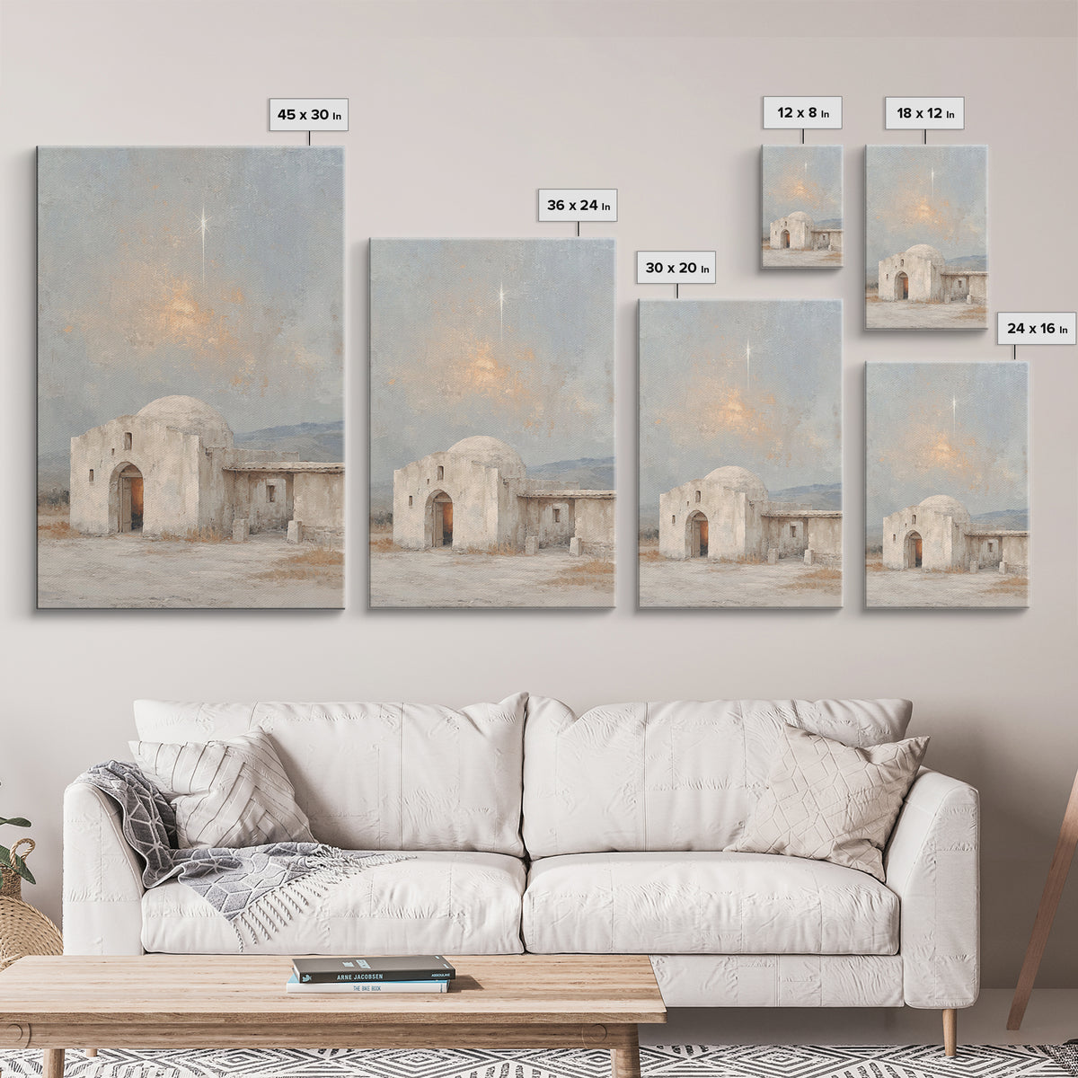 Star Over Bethlehem – Framed Canvas Print – Christmas Wall Art – Christian Art Canvas – Christian Christmas Art – Framed Christian Art – Ch