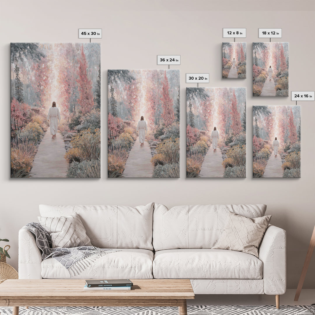 Garden Of Light – Framed Canvas Print – Christian Wall Art – Jesus Painting – Modern Christian Art – Christian Art Canvas – Christian Art G