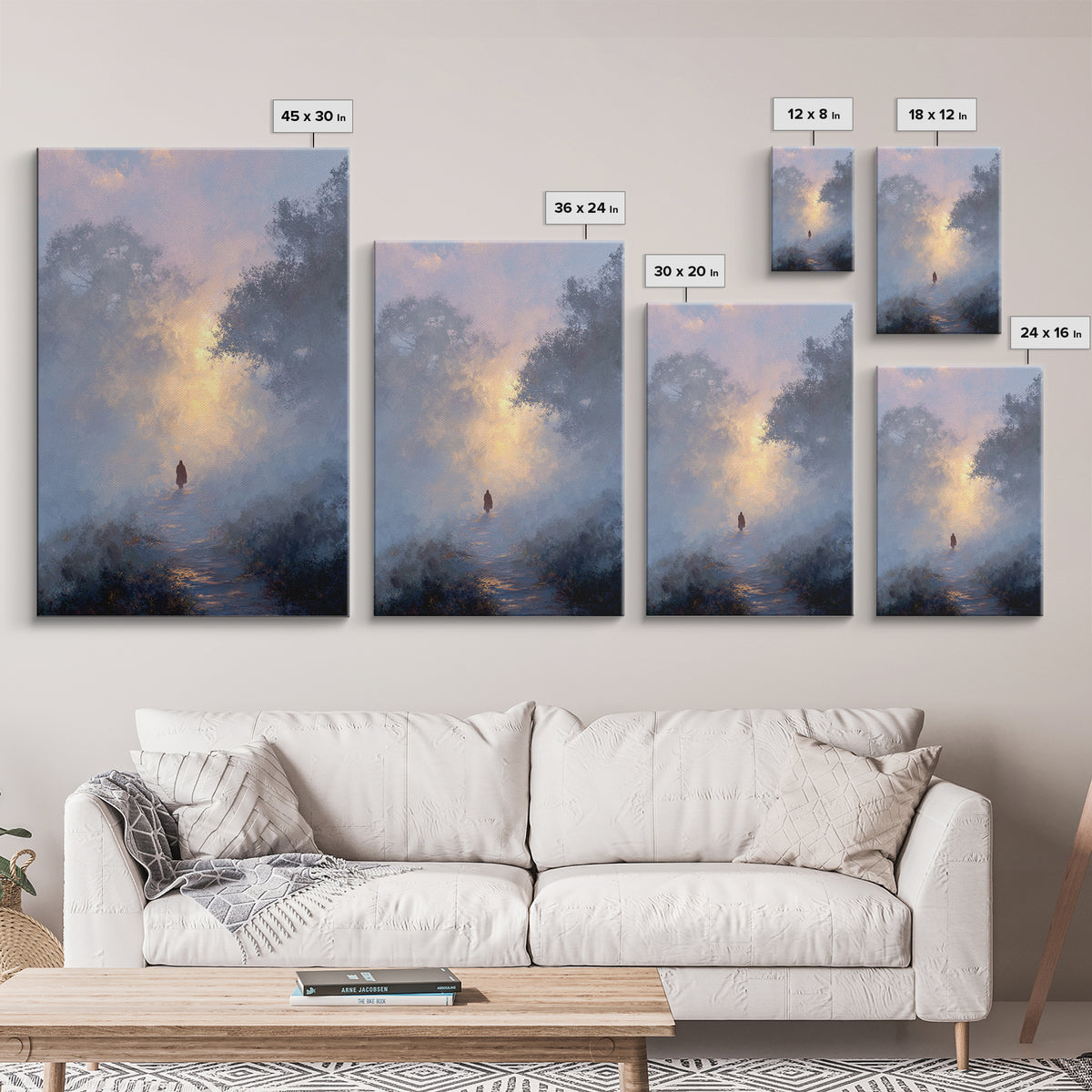 Dawn Path Wonder – Framed Canvas Print – Christian Wall Art – Christian Art Print – Modern Christian Painting – Jesus Canvas Art – Christia