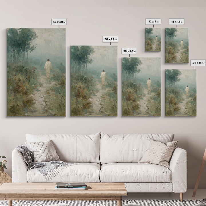 Hillside Morning Peace – Framed Canvas Print – Christian Art Canvas – Jesus Painting – Christian Wall Art – Subtle Christian Paintings – Ch