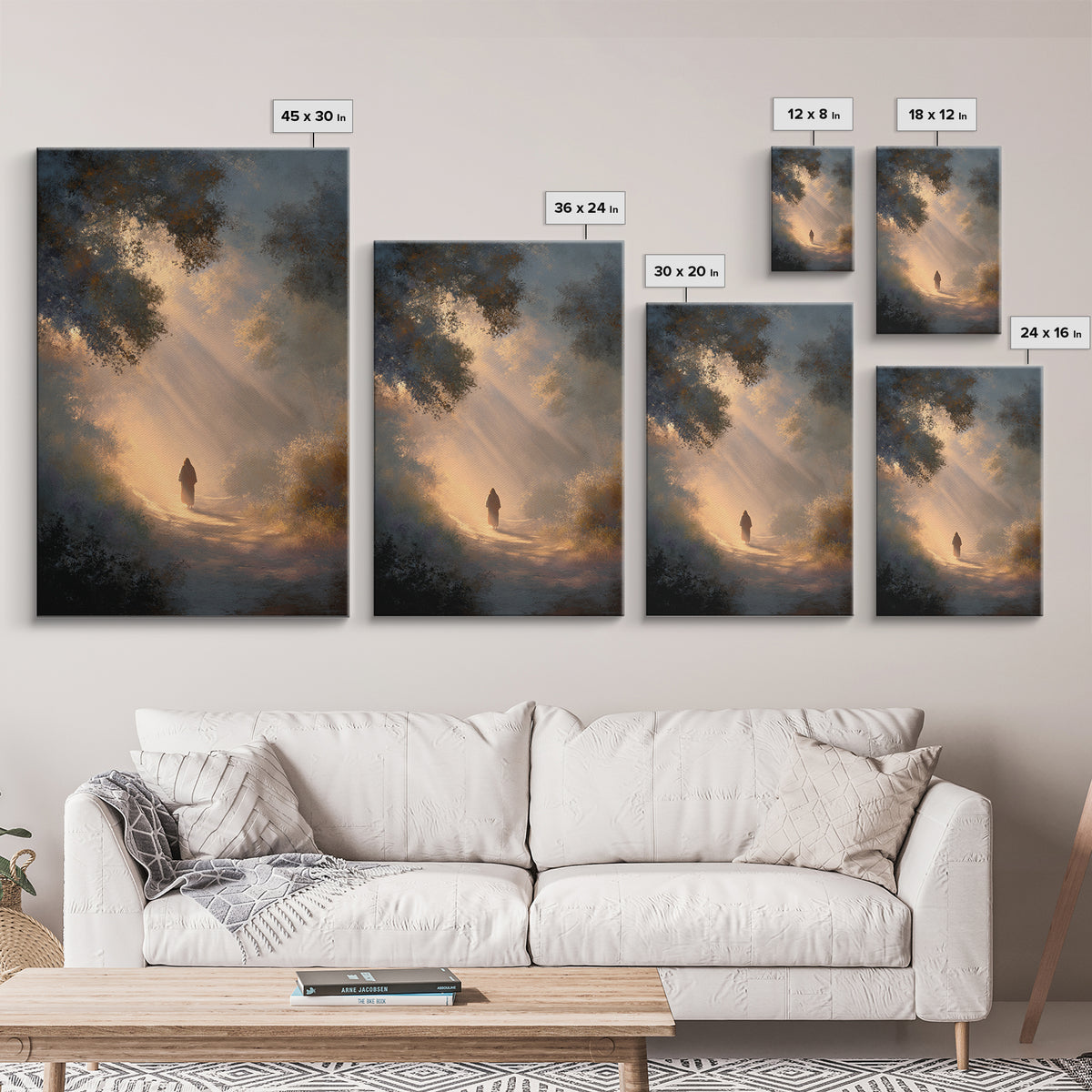 Path Of Light – Framed Canvas Print – Christian Wall Art – Jesus Painting – Christian Art Canvas – Christian Gift