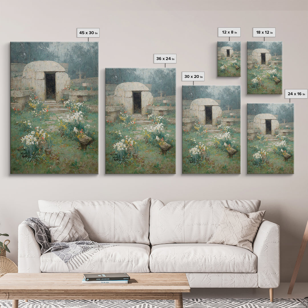 Sanctuary Bloom, Framed Canvas Print, Christian Art Painting, Christian Wall Art, Jesus Canvas Art, Vintage Christian Art