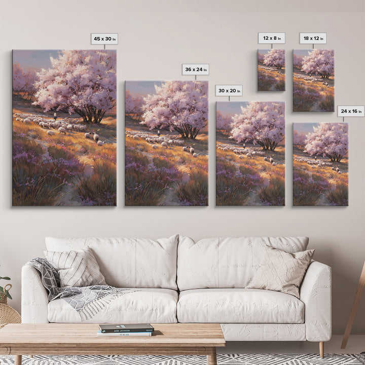 Shepherd’s Meadow, Framed Canvas Print, Christian Wall Art, Christian Art Canvas, Pastoral Christian Art, Christian Gift