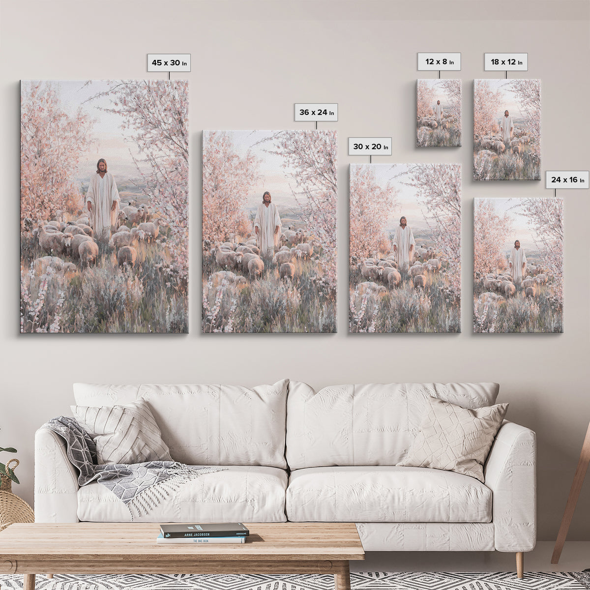 Gentle Shepherd – Framed Canvas Print – Christian Wall Art – Jesus Painting – Christian Art Canvas – Christian Home Decor