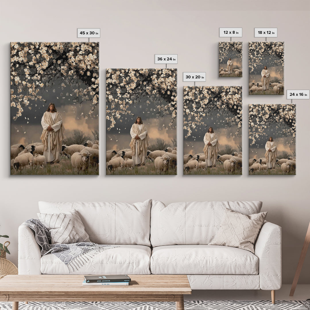 Blossoms Of Mercy – Framed Canvas Print – Christian Wall Art – Jesus Painting – Christian Art Canvas – Christian Gift Ideas
