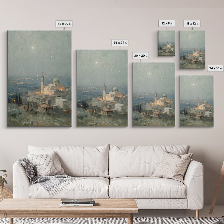 Radiant Bethlehem – Framed Canvas Print – Christian Art Print – Framed Christmas Art – Christian Wall Art – Christmas TV Art