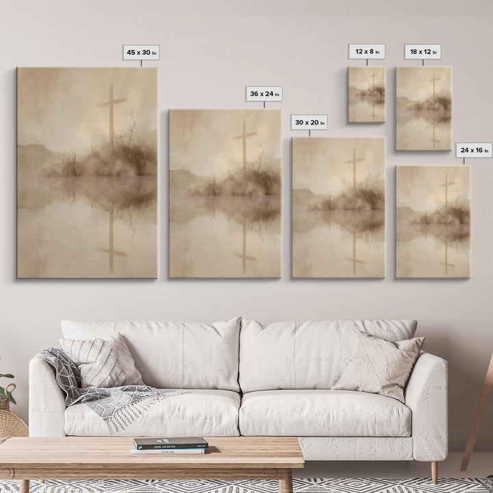 Sacred Hill Cross – Framed Canvas Print – Christian Wall Art – Christian Art Canvas – Vintage Christian Art – Christian Gift – Christian De