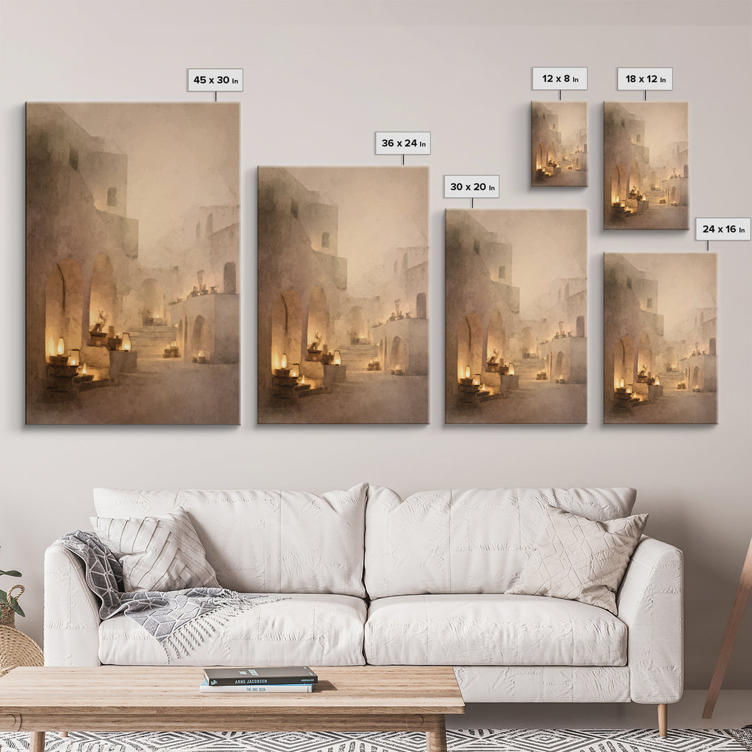 Quiet Bethlehem Night – Framed Canvas Print – Christian Art Canvas – Christmas Wall Art – Christian Art Print – Moody Christmas Art – Chris