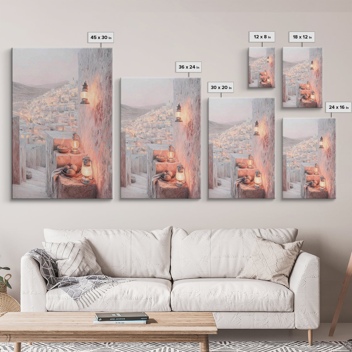 City Of Light – Framed Canvas Print – Christian Art Print – Christmas Wall Art – Christian Art Canvas – Christian Decor For Home – Christma