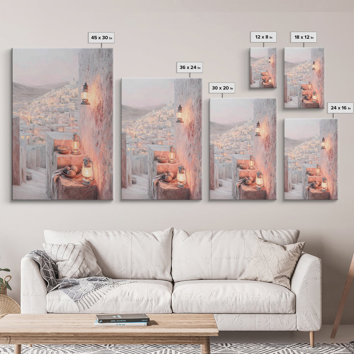 City Of Light – Framed Canvas Print – Christian Art Print – Christmas Wall Art – Christian Art Canvas – Christian Decor For Home – Christma