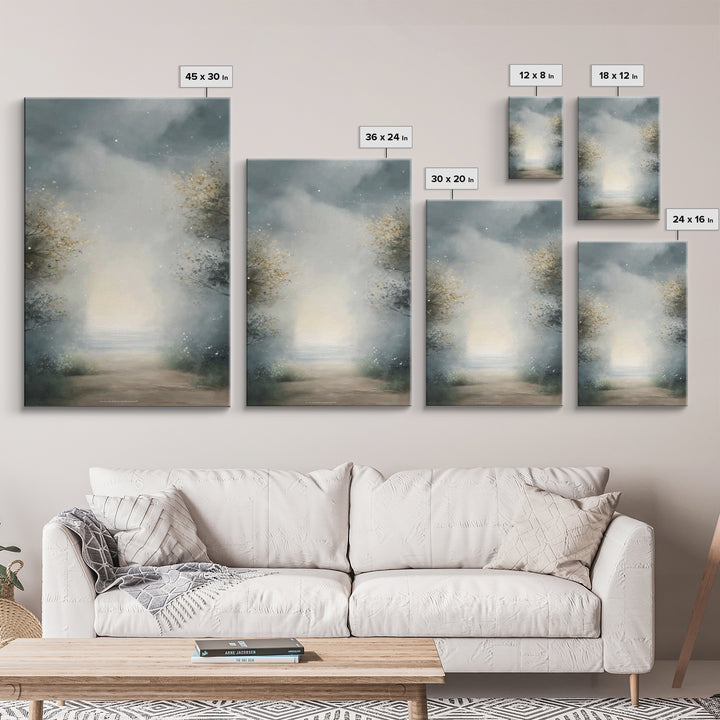 Heavenly Mist Escape, Framed Canvas Print, Christian Art Canvas, Christian Wall Art, Modern Christian Art, Subtle Christian Art, Christmas