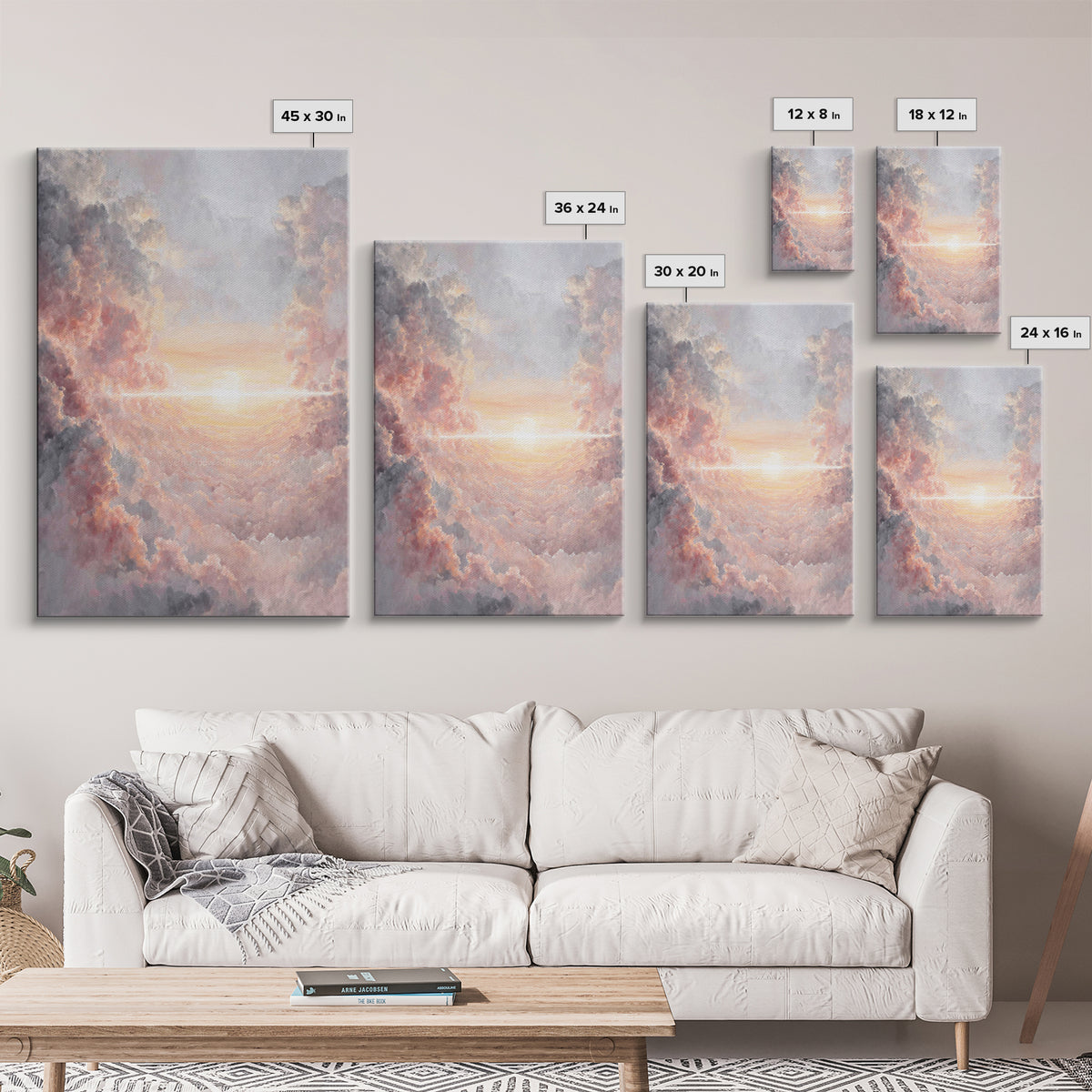 Celestial Sunrise Glow, Framed Canvas Print, Christian Art Canvas, Christian Christmas Art, Christian Wall Art, Large Christian Art, Subtle