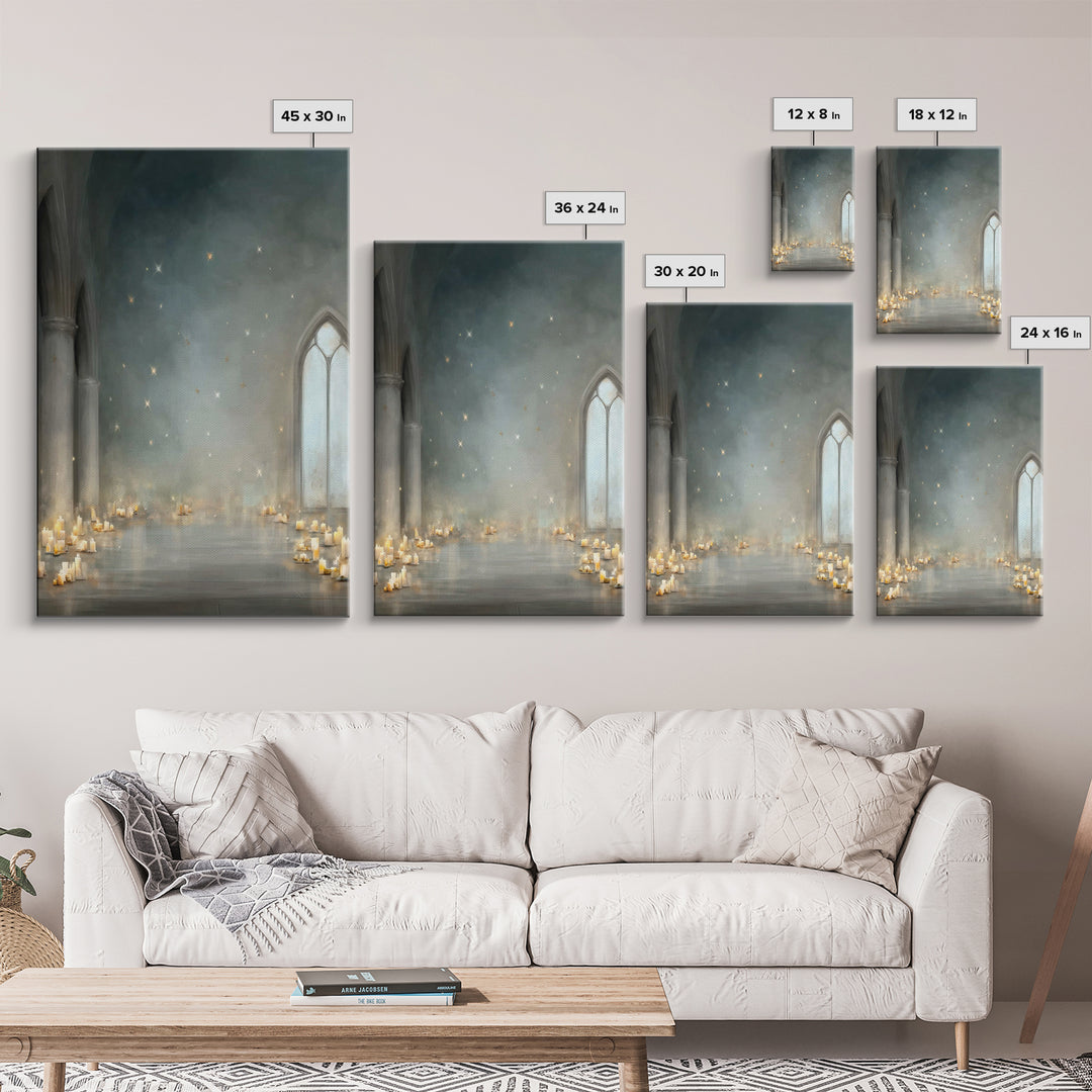 Star-Lit Chapel – Framed Canvas Print – Christian Art Canvas – Christian Decorations – Christian Wall Art – Modern Christian Art – Christma