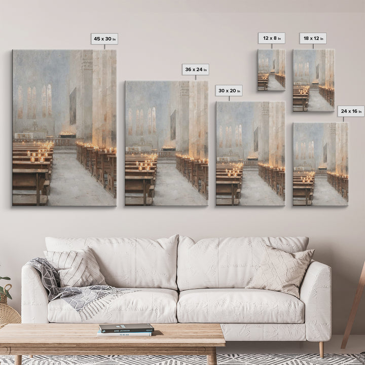 Candlelit Reverence, Framed Canvas Print, Christian Wall Art, Christian Art Work, Subtle Christian Paintings, Christian Decor For Home, Chr