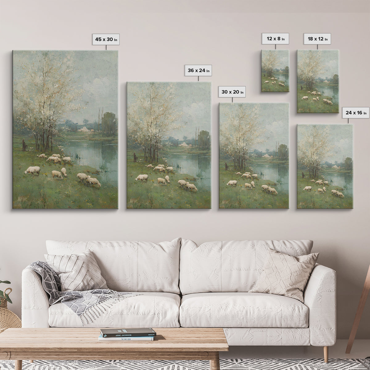 Pastoral Spring Blessing | Framed Canvas Print | Christian Wall Art | Christian Art Canvas | Pastoral Scenery | Subtle Christian Art | Chri