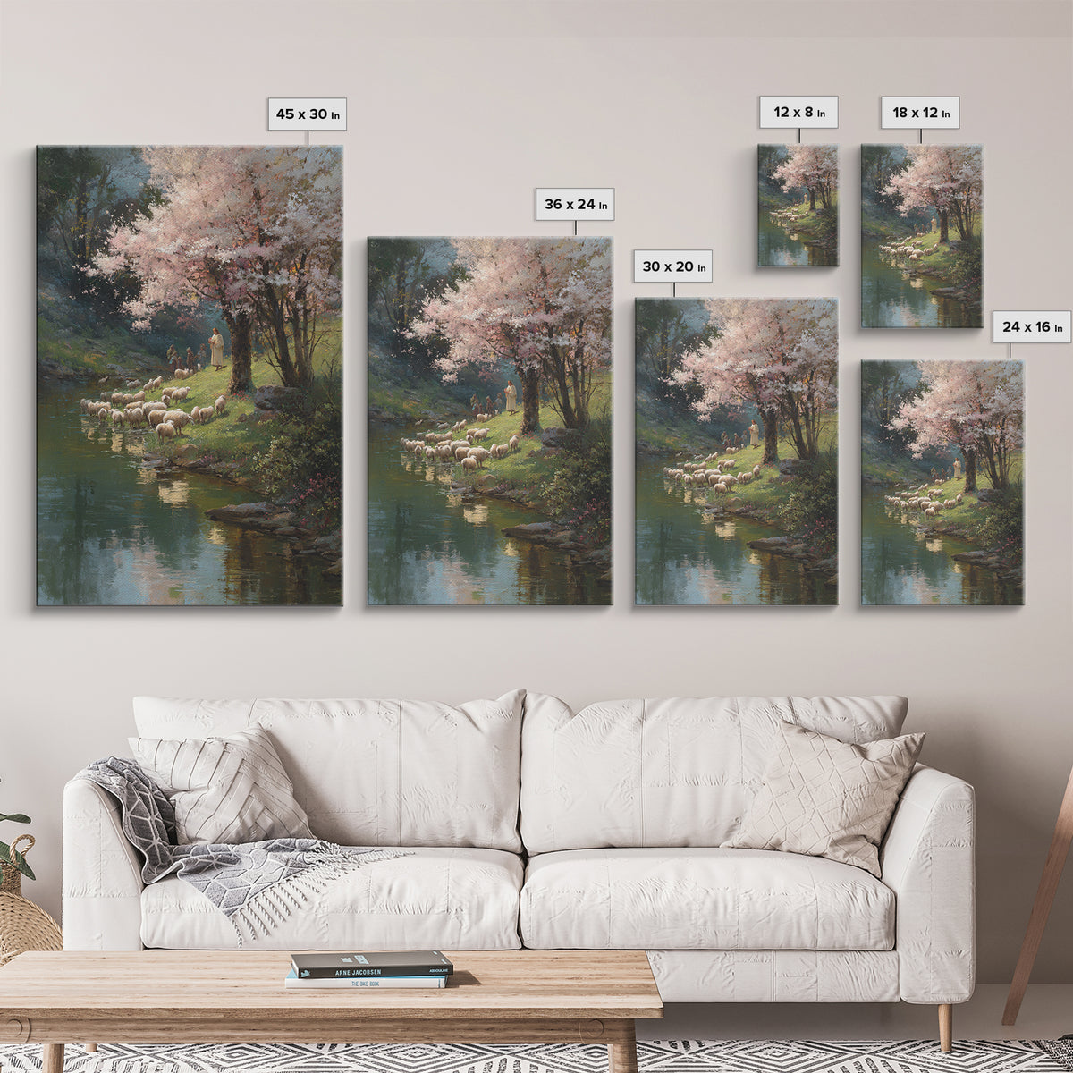 Blossoms Of Grace | Framed Canvas Print | Jesus Painting | Christian Wall Art | Christian Art Canvas | Christian Christmas Art