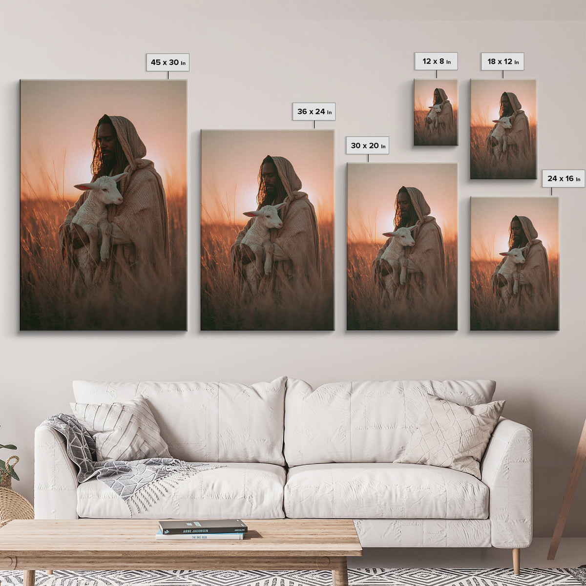 Dawn Of Shepherds | Framed Canvas Print | Christian Wall Art | Jesus Painting | Christian Art Gift | Modern Christian Art