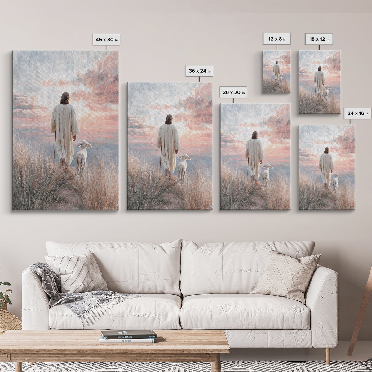 Guided By Light | Framed Canvas Print | Jesus Painting | Christian Art Canvas | Christian Christmas Art | Christian Decor