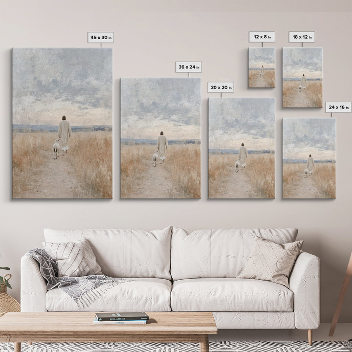 Shepherd’s Calm | Framed Canvas Print | Jesus Painting | Christian Art | Christian Wall Art | Moody Christian Art