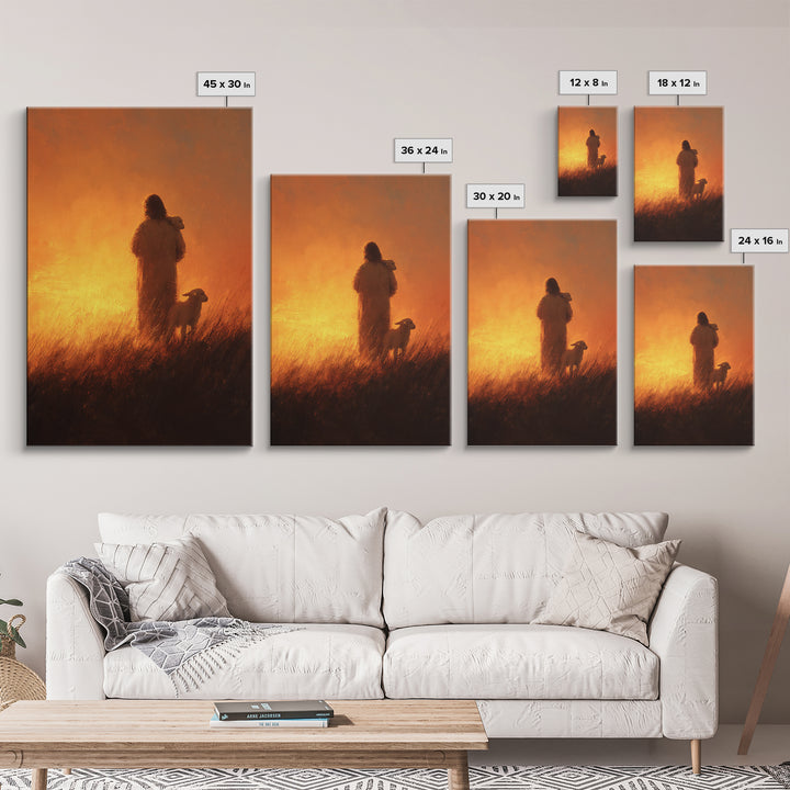 Moonlit Grace | Framed Canvas Print | Jesus Art Print | Christian Wall Art | Christian Art Canvas | Christmas Art Prints