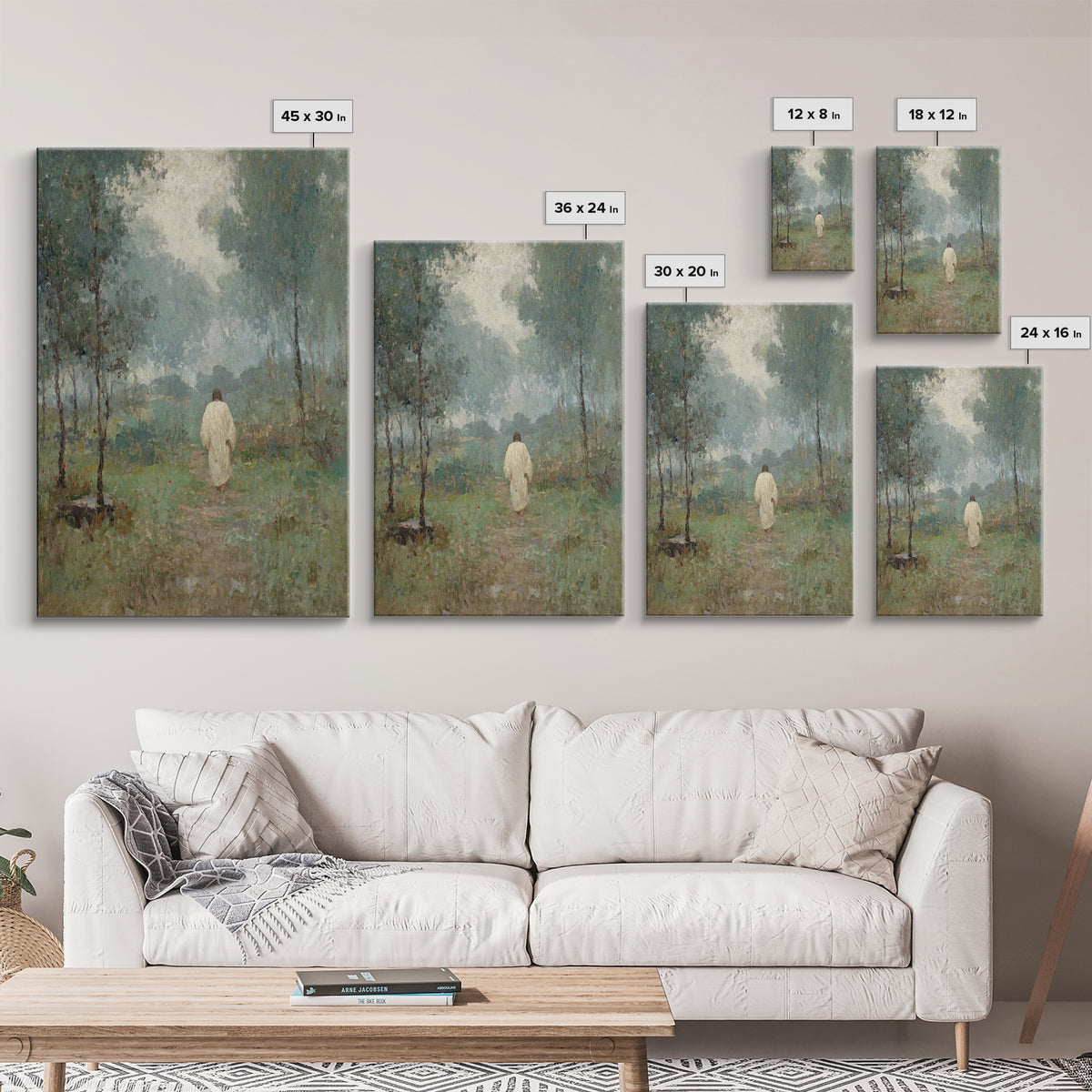 Peaceful Way – Framed Canvas Print – Christian Art – Christian Wall Art – Jesus Painting – Vintage Christian Art – Christian Gift Ideas