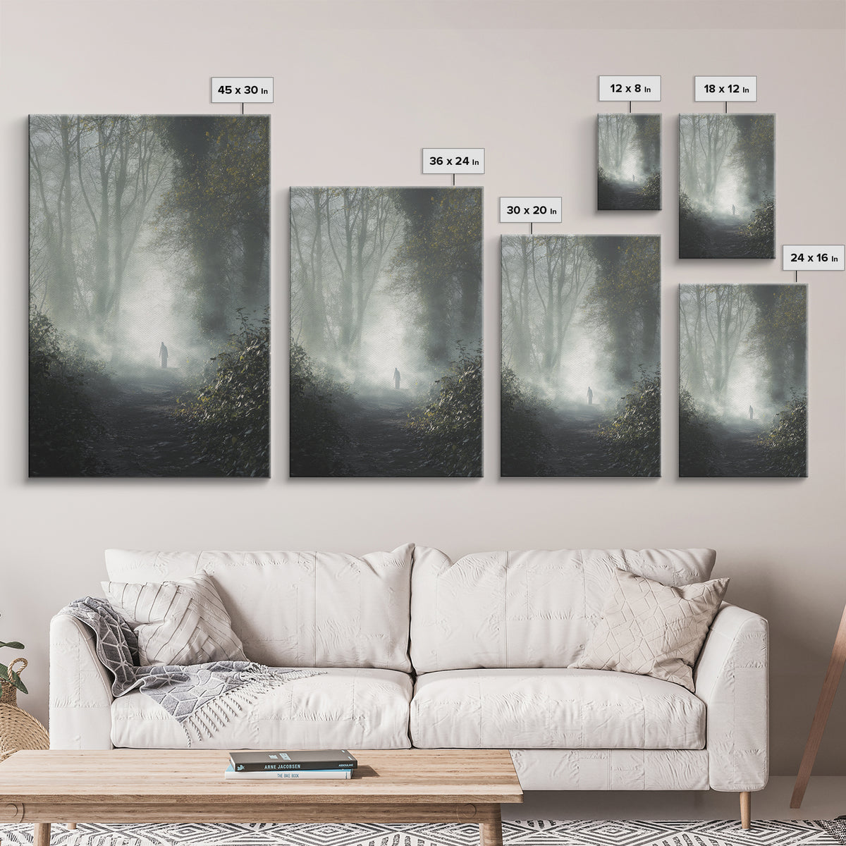 Sacred Stillness – Framed Canvas Print – Christian Art Canvas – Christian Wall Art – Jesus Painting – Blue Christian Art – Christian Decora