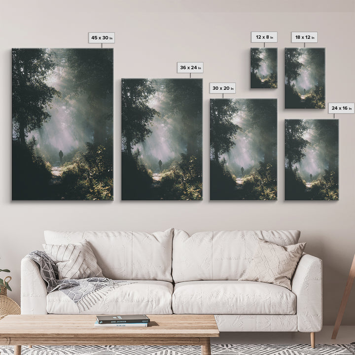 Forest Light – Framed Canvas Print – Christian Art – Moody Christian Art – Christian Art Canvas – Christian Wall Art – Jesus Painting