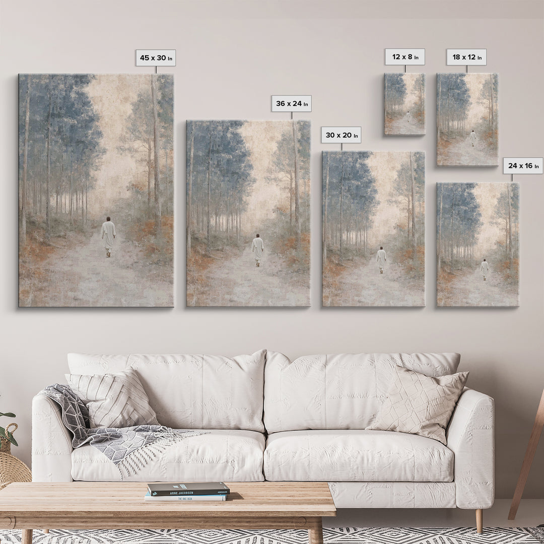 Walk Of Peace – Framed Canvas Print – Christian Wall Art – Christian Art Canvas – Modern Christian Painting – Jesus Painting – Christian De
