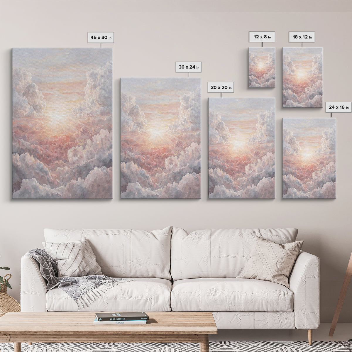 Heavenly Dawn – Framed Canvas Print – Christian Wall Art – Christian Art Canvas – Abstract Christian Art – Christian Decor – Modern Christi