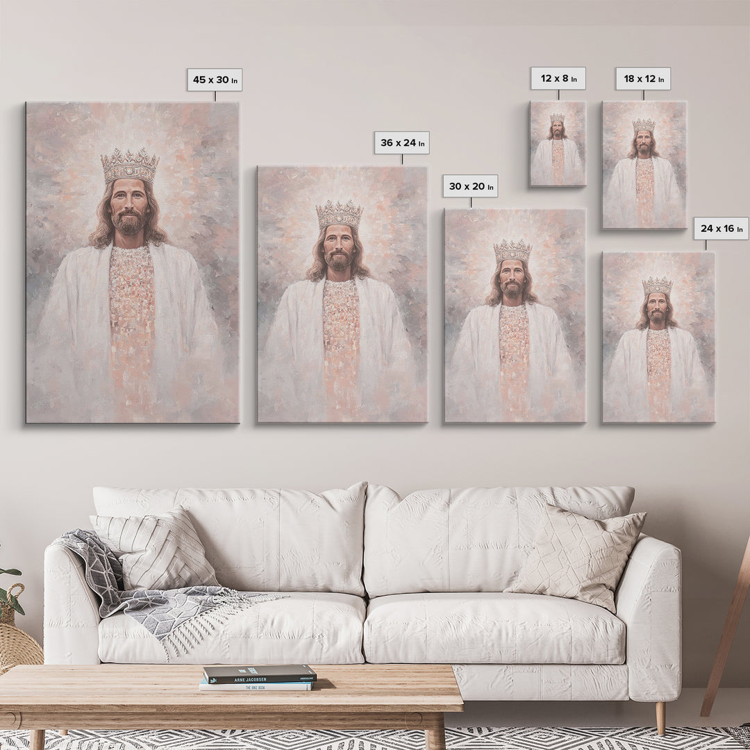 King Of Heaven – Framed Canvas Print – Christian Art Painting – Jesus Painting – Christian Wall Art – Framed Christian Art – Christian Chri