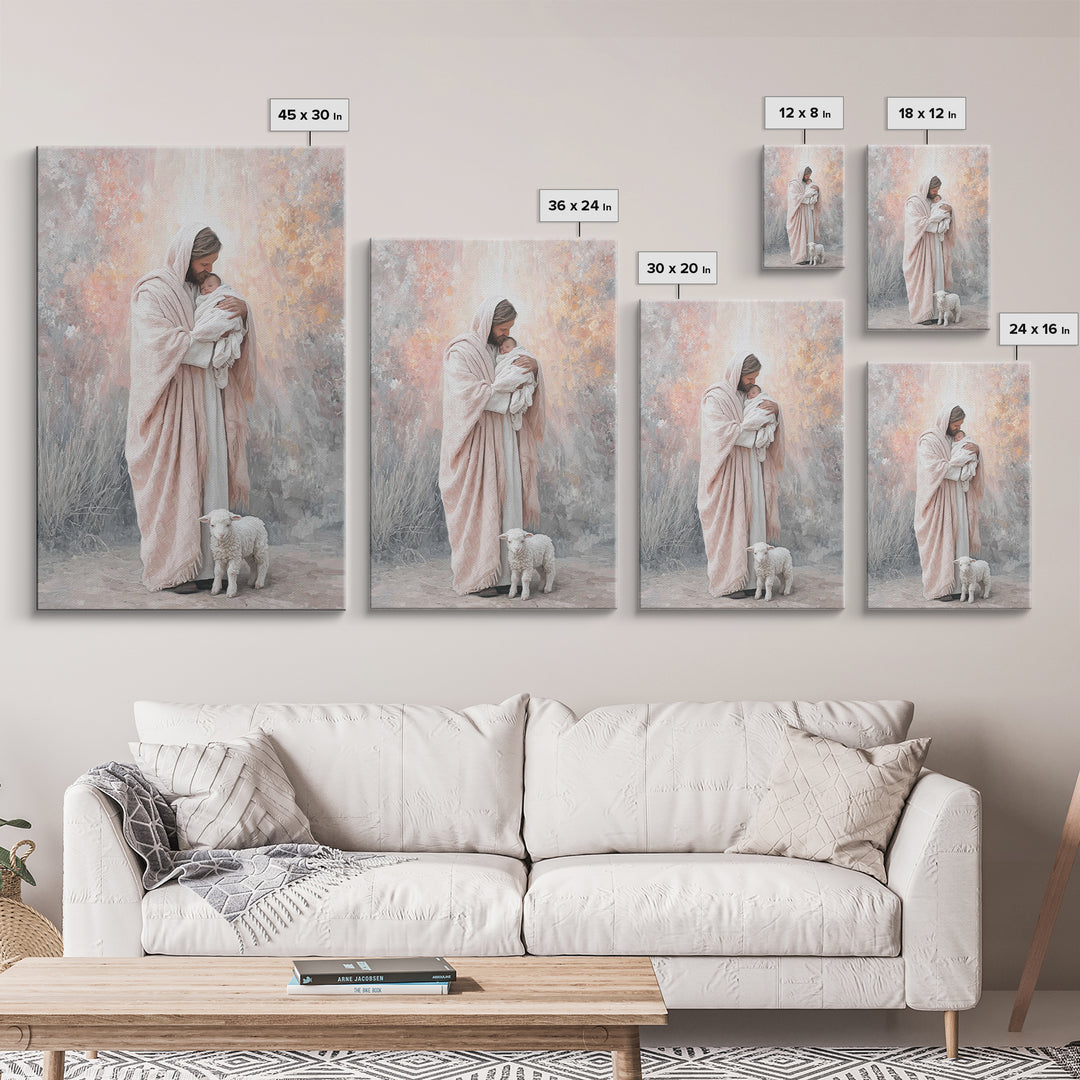 Humble Nativity Grace - Framed Canvas Print - Christian Art Canvas - Christmas Art - Christian Wall Art - Christian Decor - Christian Gifts