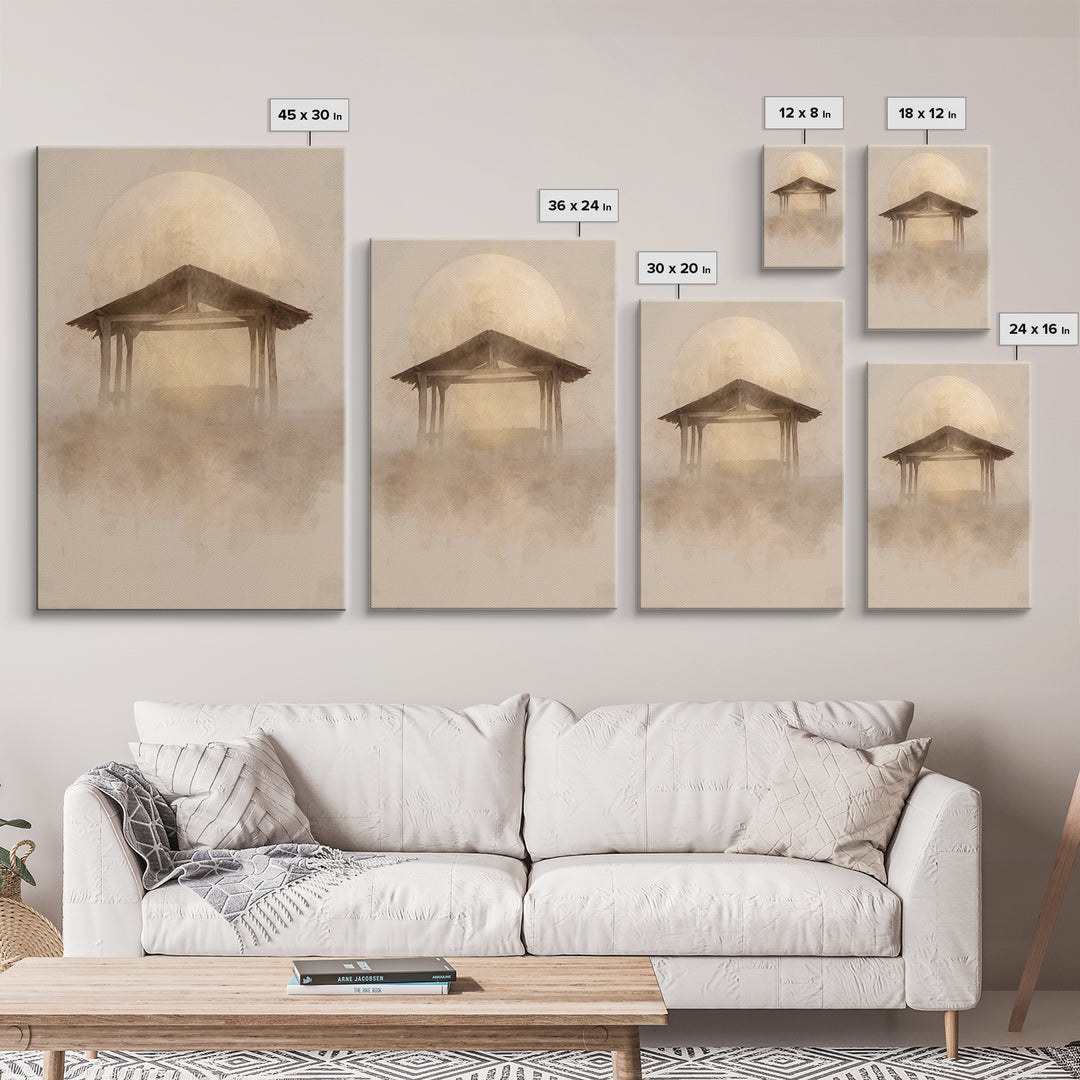 Sacred Stable Glow – Framed Canvas Print – Christian Wall Art – Christian Art Canvas – Christmas Art – Christian Christmas Decor – Faith Ar