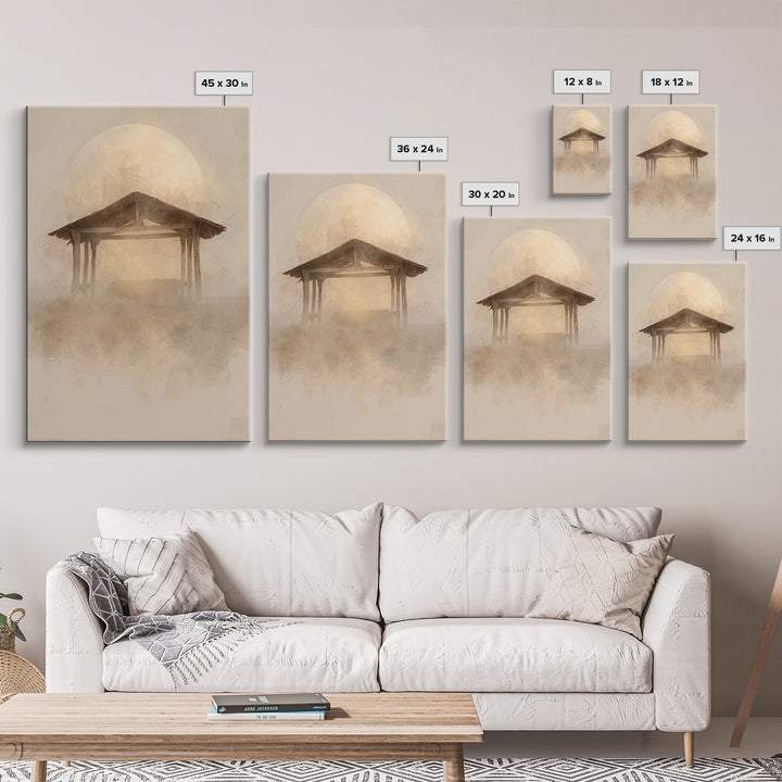 Sacred Stable Glow – Framed Canvas Print – Christian Wall Art – Christian Art Canvas – Christmas Art – Christian Christmas Decor – Faith Ar