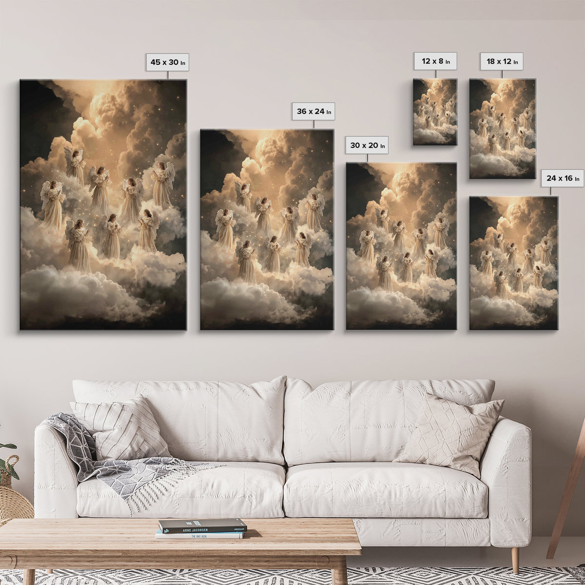 Celestial Gathering – Framed Canvas Print – Christian Wall Art – Vintage Christian Art – Christian Art Painting – Christian Gift Ideas – Ch