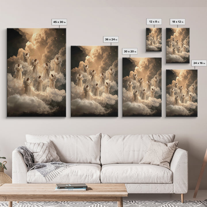 Celestial Gathering – Framed Canvas Print – Christian Wall Art – Vintage Christian Art – Christian Art Painting – Christian Gift Ideas – Ch