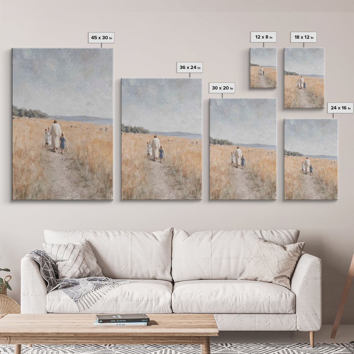 Fields Of Promise – Framed Canvas Print – Christian Art Canvas – Christian Wall Art – Jesus Painting – Christian Gift – Christmas Art