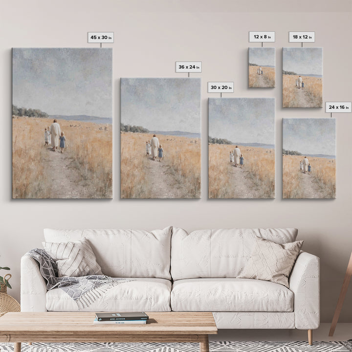 Fields Of Promise – Framed Canvas Print – Christian Art Canvas – Christian Wall Art – Jesus Painting – Christian Gift – Christmas Art