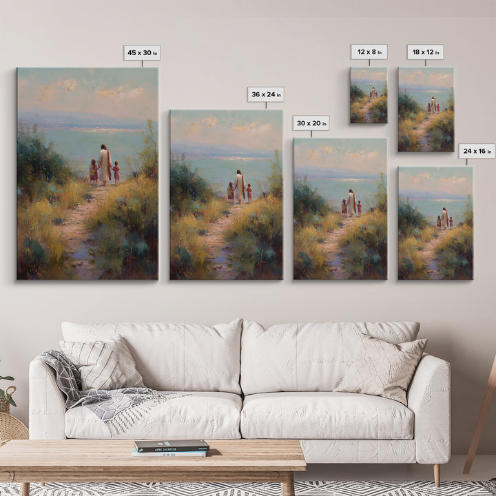 Wheatland Blessing, Framed Canvas Print, Christian Wall Art, Christian Art Canvas, Jesus Painting, Christian Decor, Christmas Art