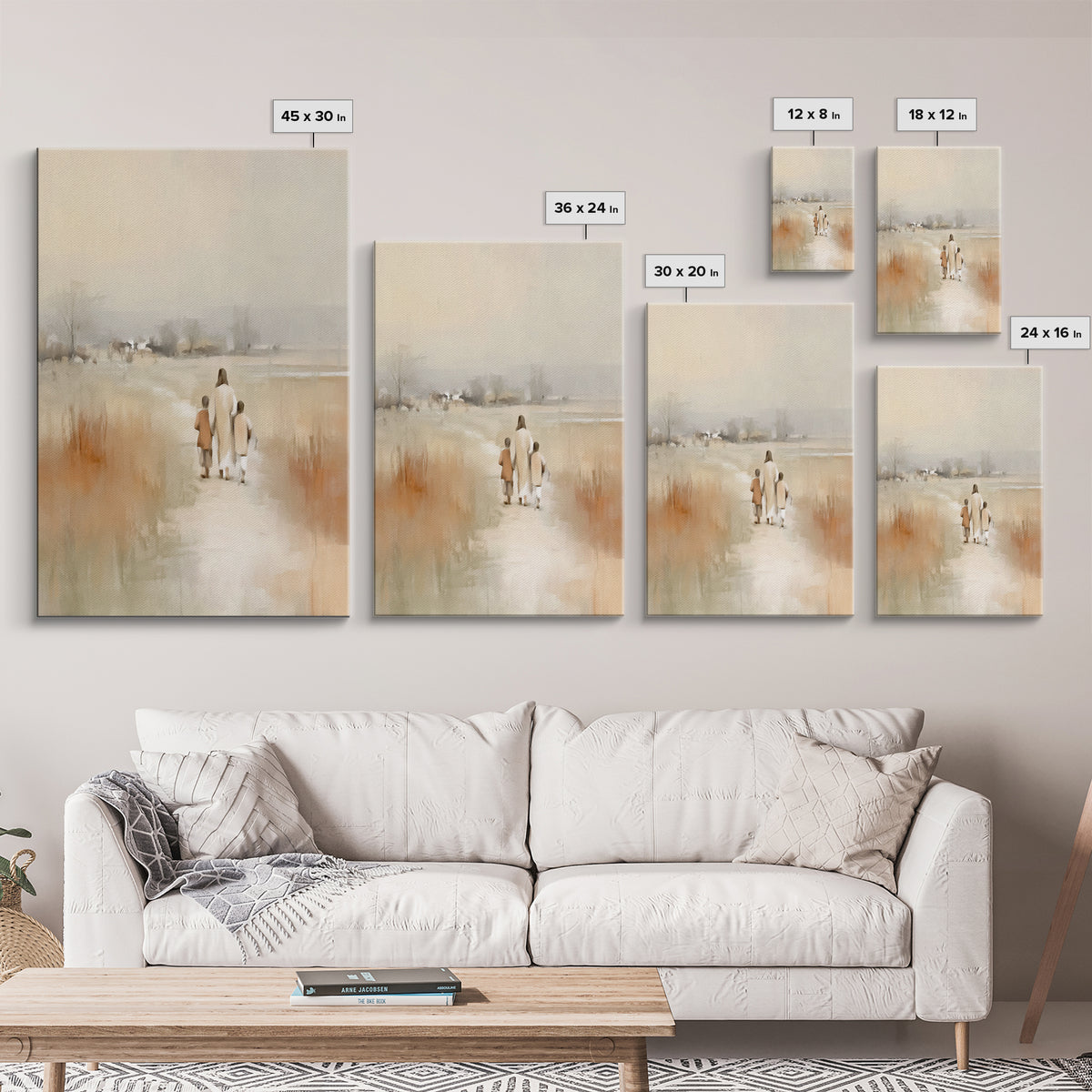 Valley Of Calm, Framed Canvas Print, Christian Art Canvas, Jesus Painting, Christian Wall Art, Christian Gift, Christian Christmas Art