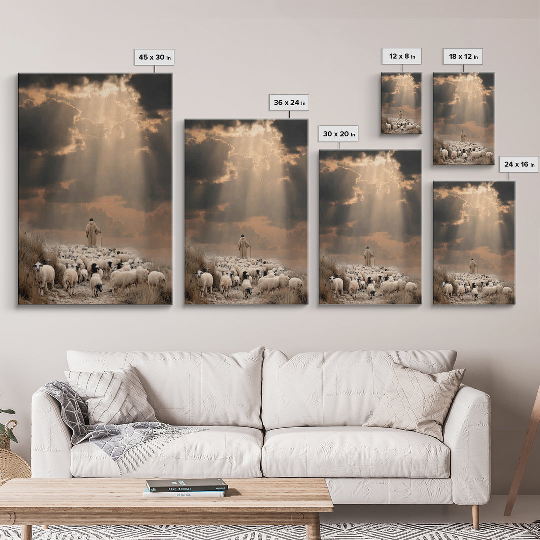 The Shepherd’s Path – Framed Canvas Print – Christian Wall Art – Jesus Painting – Christian Art Canvas – Pastoral Scenery – Christian Chris