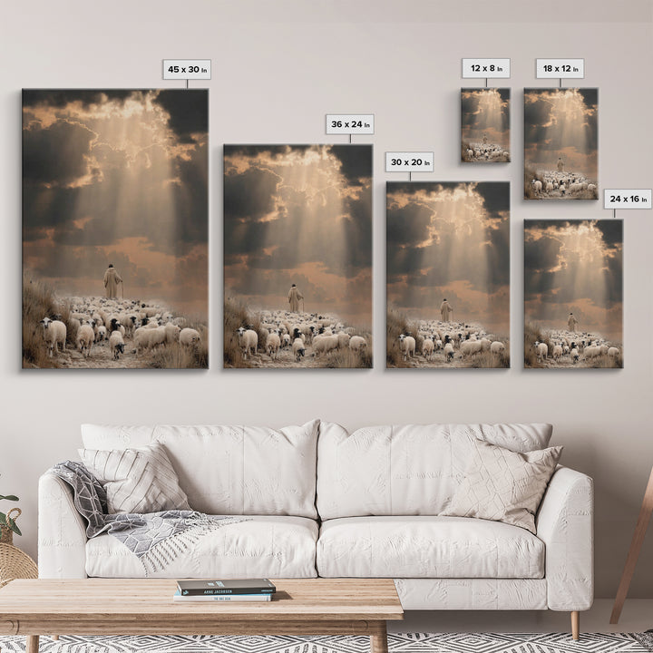 The Shepherd’s Path – Framed Canvas Print – Christian Wall Art – Jesus Painting – Christian Art Canvas – Pastoral Scenery – Christian Chris